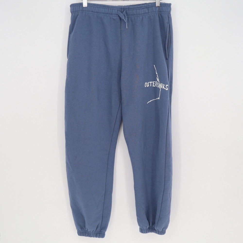 Relaxx Outer Banks Graphic Sweatpants Blue Fleece Joggers Mens Large L